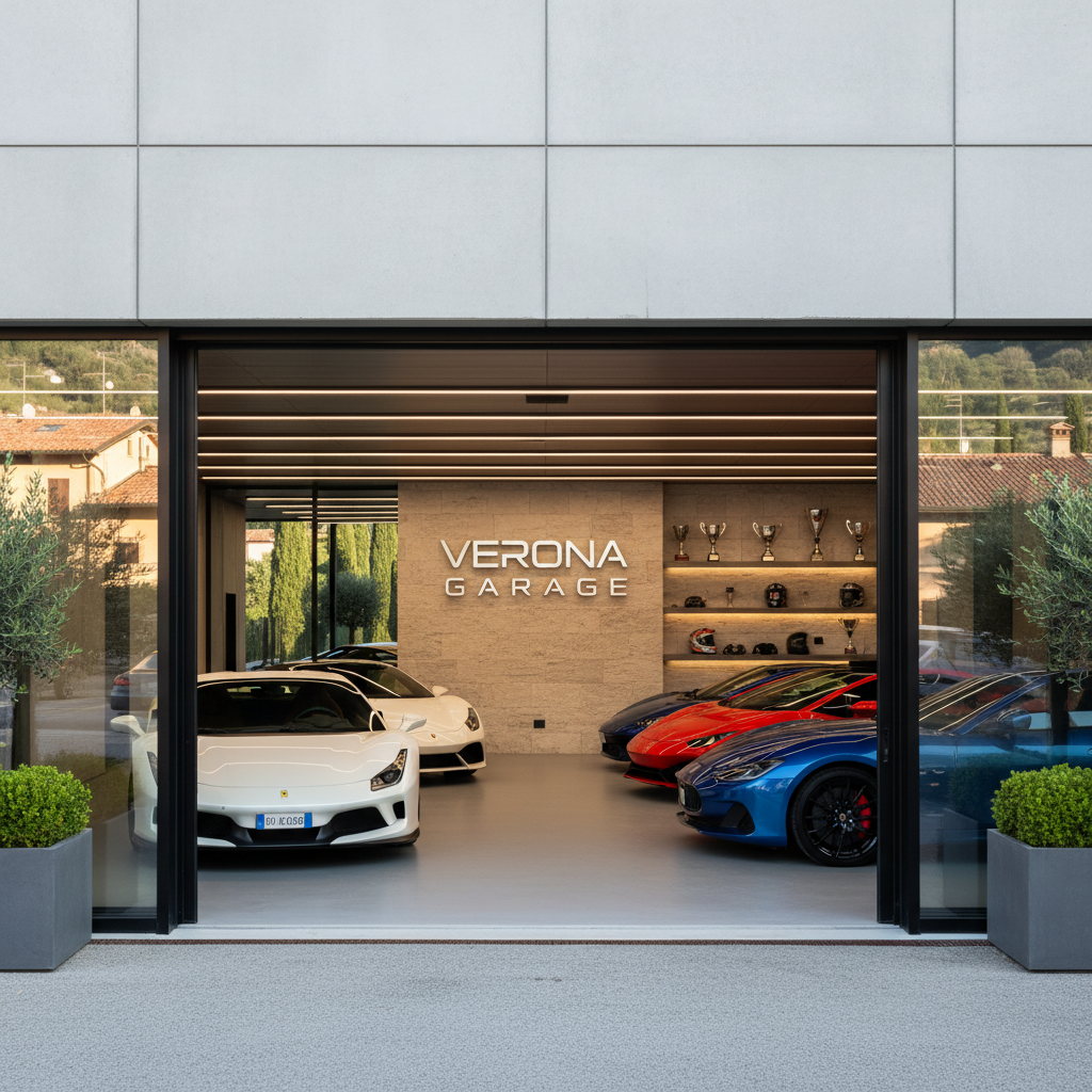foto realistica di un garage moderno a Verona